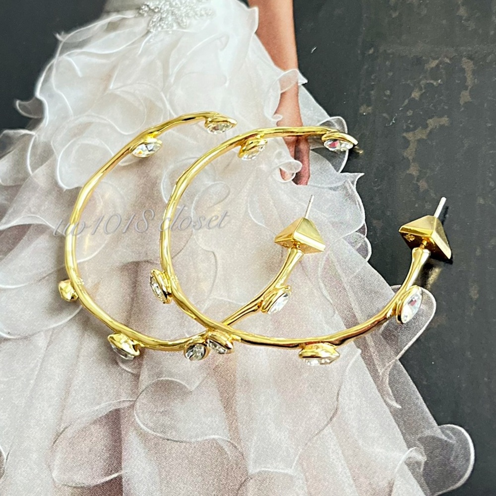 Alexis Bittar Nanette Crystal Hoop Earrings - Picture 9 of 11